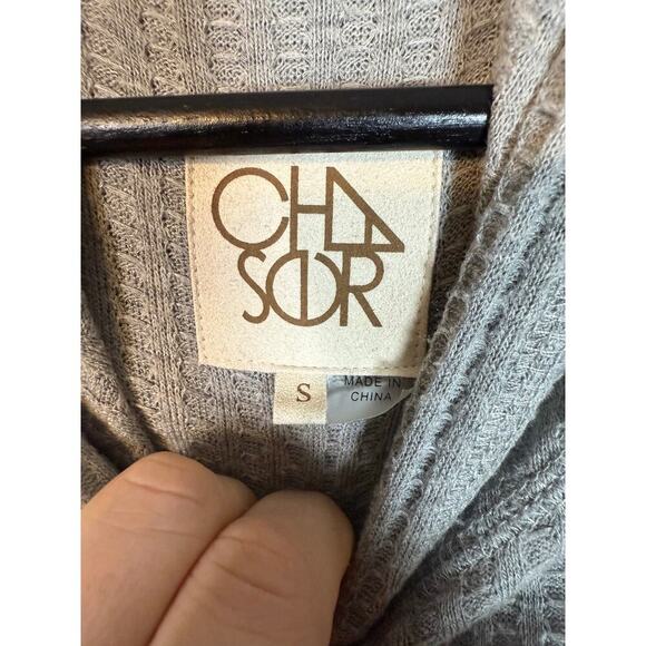 Chaser Waffle Knit Lightweight Womens Gray Pullover Hoodie - Small - Picture 4 of 8